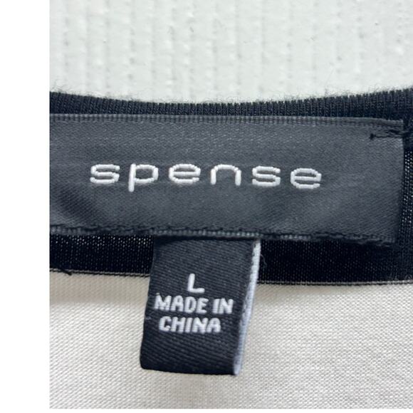 Spense Women's Size Large Black & White Striped Plunge V-Neck Sleeveless Romper - Picture 5 of 6